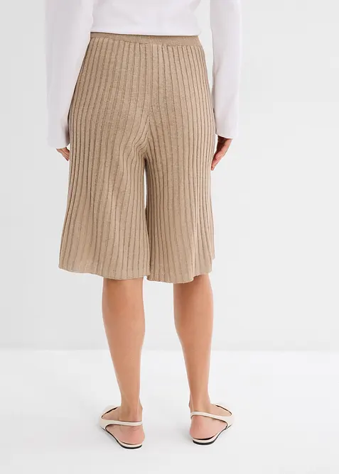 Strick-Bermuda mit hohem Bund aus Viskose-Mix, bonprix
