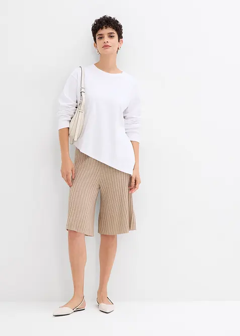 Strick-Bermuda mit hohem Bund aus Viskose-Mix, bonprix