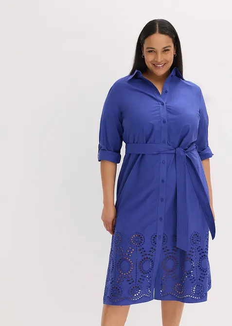 Robe-chemise avec broderie anglaise, bonprix