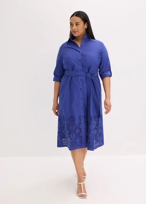 Robe-chemise avec broderie anglaise, bonprix