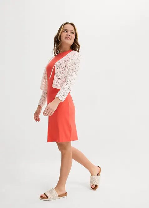 Bol&eacute;ro manches 3/4 en maille ajour&eacute;e, bonprix