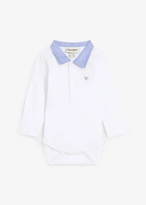 Body mit Hemdkragen aus reiner Bio-Baumwolle, bonprix