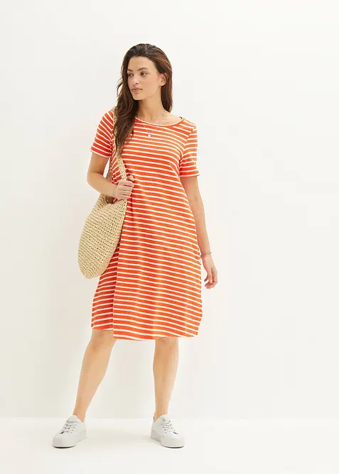 Baumwoll-Shirtkleid aus Flammgarn, bonprix