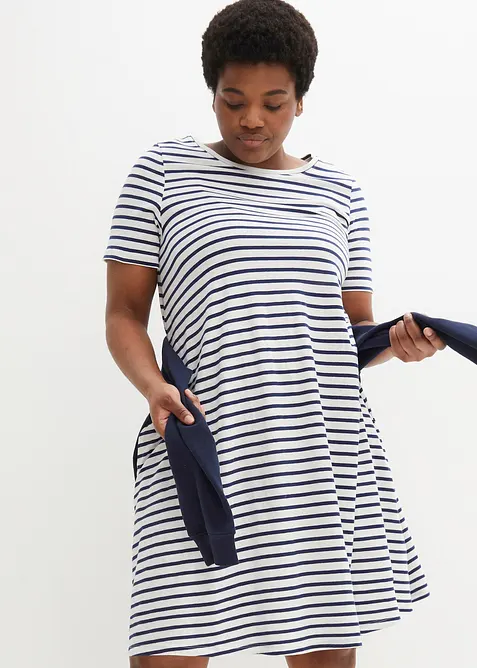 Baumwoll-Shirtkleid aus Flammgarn, bonprix