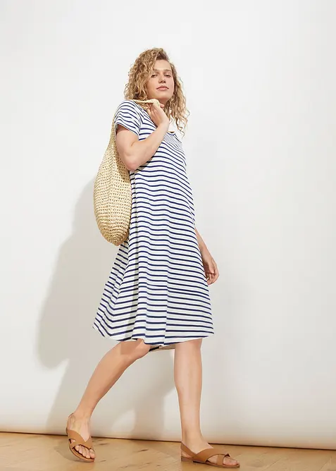 Robe fluide en coton flammé, bonprix