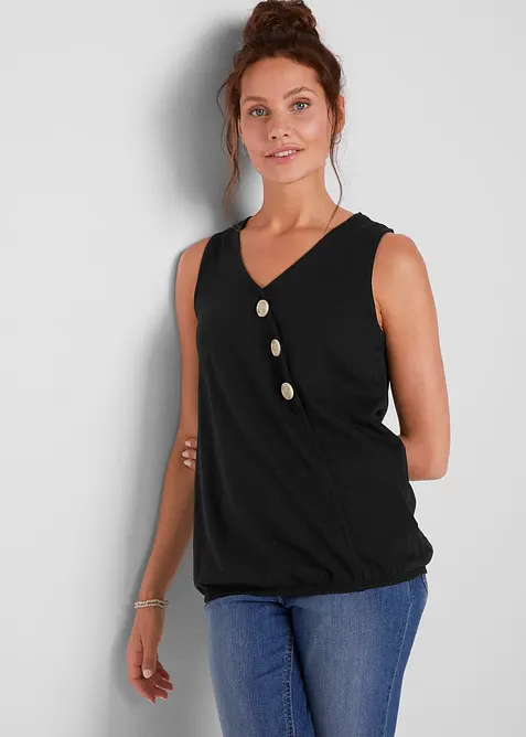 Baumwoll Top in Wickeloptik mit Gummibund, bonprix