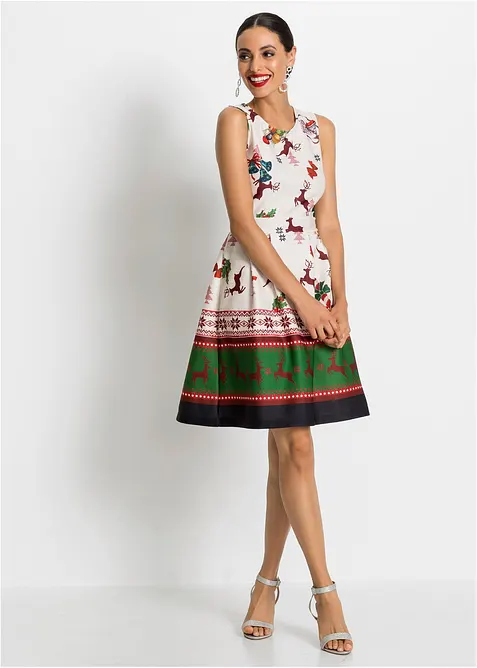 Robe fourreau en néoprène avec un motif de Noël, bonprix