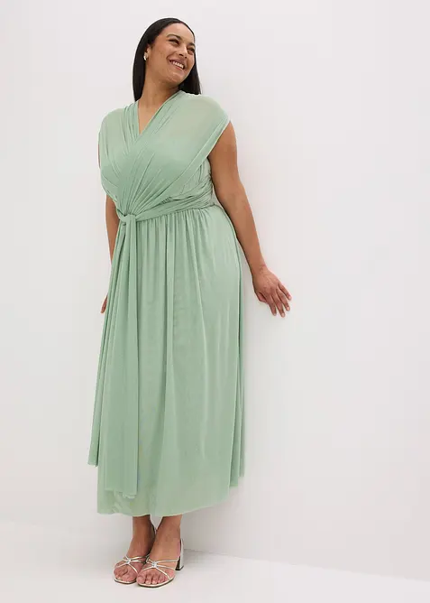 Maxikleid aus Mesh mit Tragevarianten, bonprix