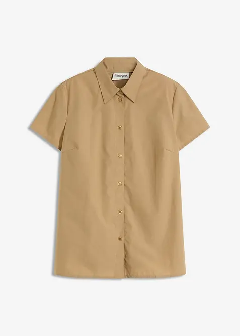 Chemisier manches courtes en popeline, bonprix
