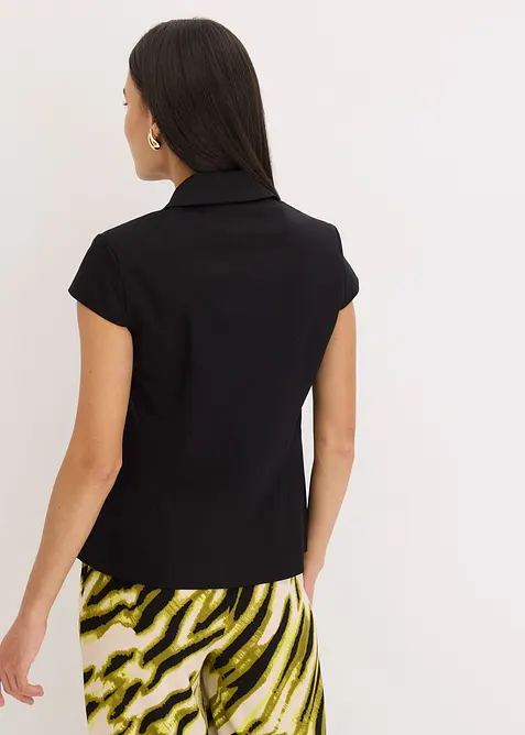 Blazer à manches courtes en satin de coton, bonprix