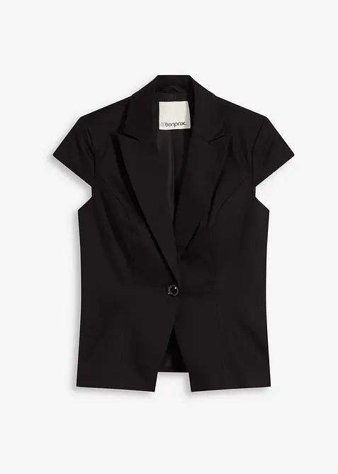 Blazer à manches courtes en satin de coton, bonprix