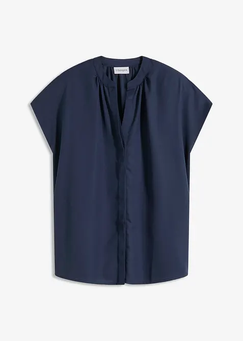 Chemisier manches courtes boutonnage invisible, bonprix