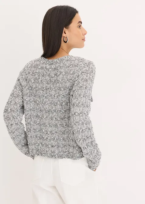 Bouclé Strickjacke, bonprix