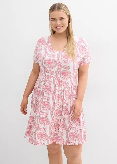 Shirtkleid aus flie&szlig;endem Viskose-Elasthan-Mix, bonprix