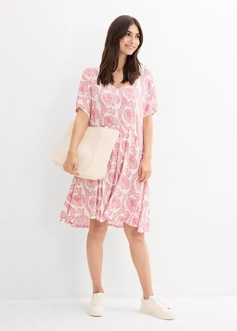 Shirtkleid aus flie&szlig;endem Viskose-Elasthan-Mix, bonprix