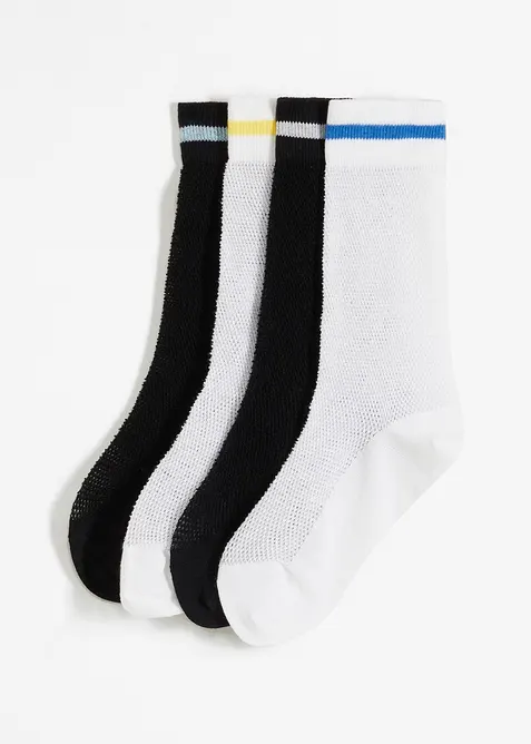 Tennissocken mit Struktur mit Bio-Baumwolle (4er Pack), bonprix
