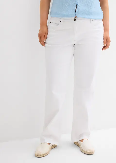 Jean droit taille mi-haute, extensible, bonprix