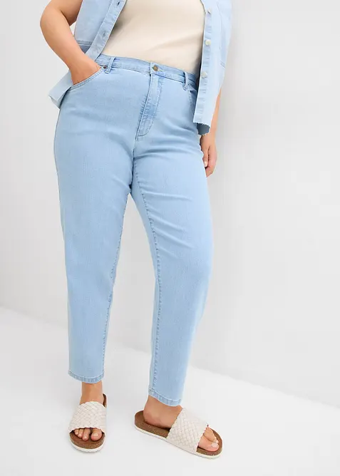 Mom Jeans High Waist, Stretch, bonprix