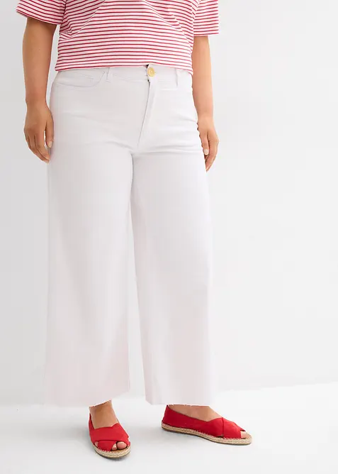 Wide-Leg-Jeans, High Waist, cropped, bonprix