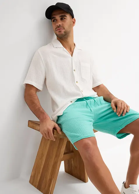 Short en gaze 100% coton, Regular, bonprix