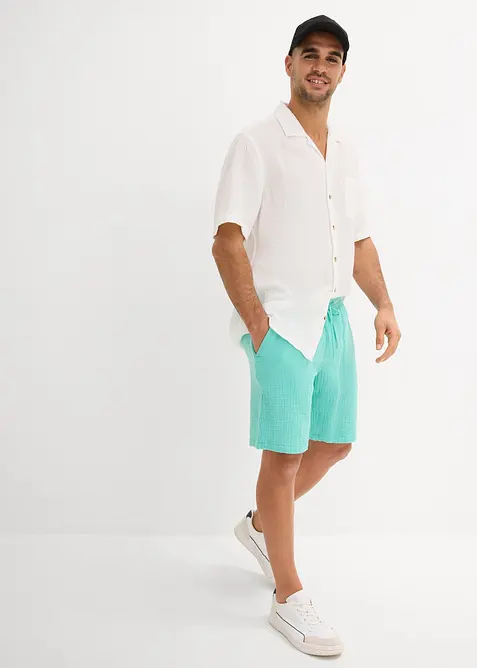 Musselin-Shorts aus reiner Baumwolle, Regular Fit, bonprix
