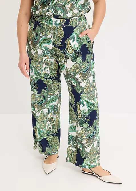 Pantalon fluide imprim&eacute; en viscose, bonprix