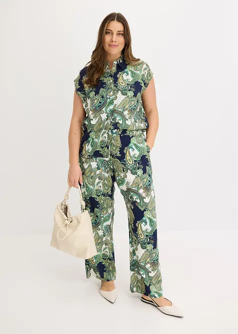 Pantalon fluide imprim&eacute; en viscose, bonprix