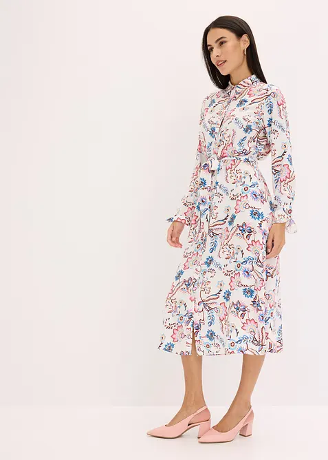 bedrucktes Blusenkleid aus flie&szlig;ender Viskose, bonprix