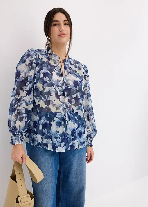 Blouse imprim&eacute;e en cr&ecirc;pe, bonprix