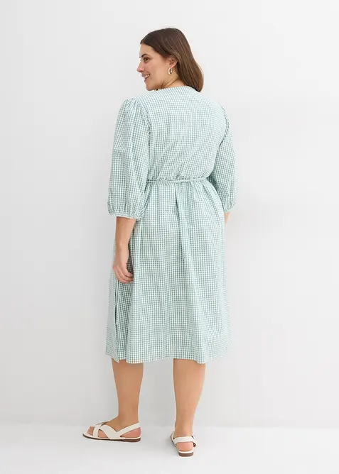 Robe portefeuille en matière texturée, bonprix