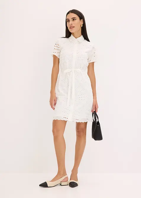 Robe-chemise en broderie anglaise, bonprix