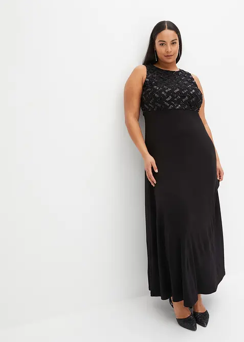 Robe longue brodée de sequins, bonprix