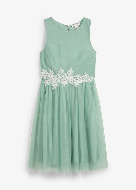 Midikleid  mit Spitzenbesatz, bonprix