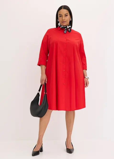 Hemdblusenkleid mit Baumwolle, bonprix