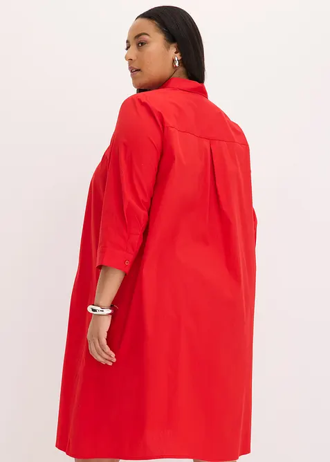 Hemdblusenkleid mit Baumwolle, bonprix