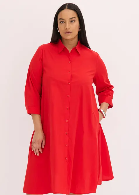 Hemdblusenkleid mit Baumwolle, bonprix