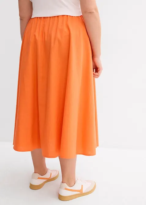 Midirock aus Leinen-Mix, bonprix