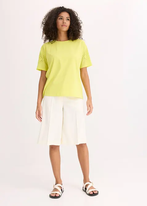 T-Shirt mit Lochstickerei, bonprix