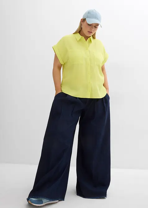 Chemisier manches courtes fluide en Lyocell mélangé, bonprix