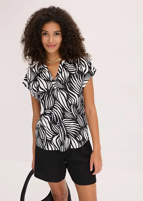 Henleyshirt aus softem Viskose-Mix, bonprix