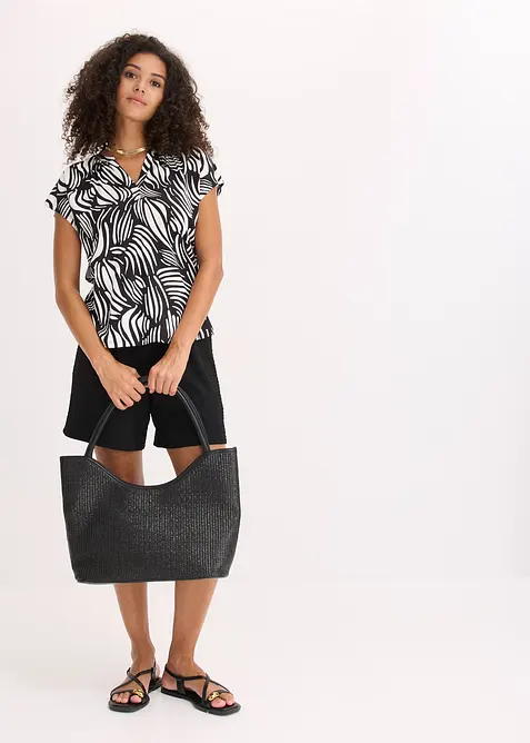 Henleyshirt aus softem Viskose-Mix, bonprix