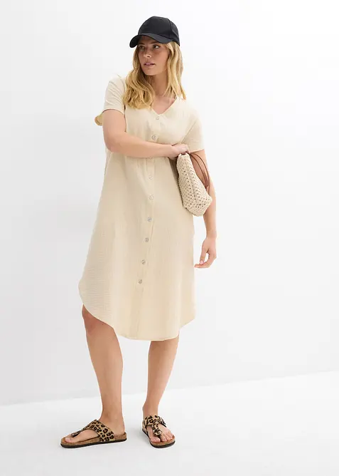 Robe chemise en gaze de coton douce, bonprix