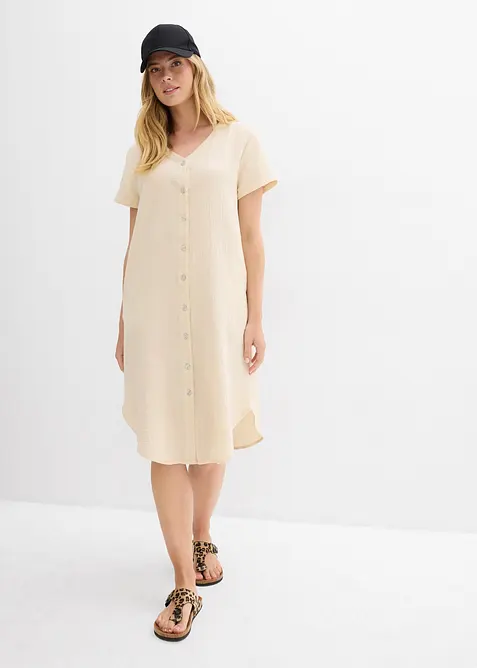 Robe chemise en gaze de coton douce, bonprix