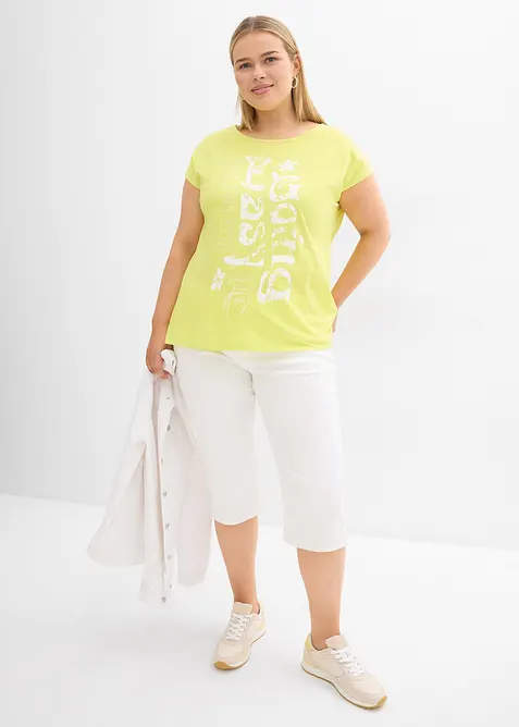 T-shirt long 100% coton, bonprix