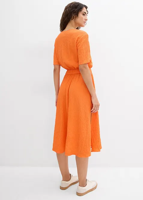 Robe midi en seersucker aérien, bonprix