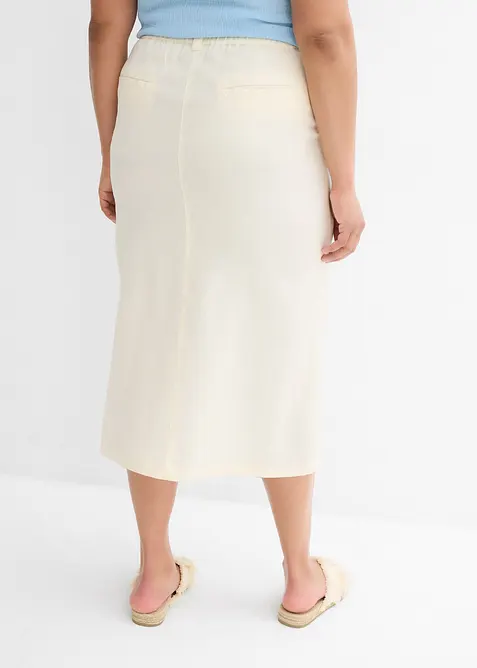 Midirock aus luftigem Leinen-Mix, bonprix