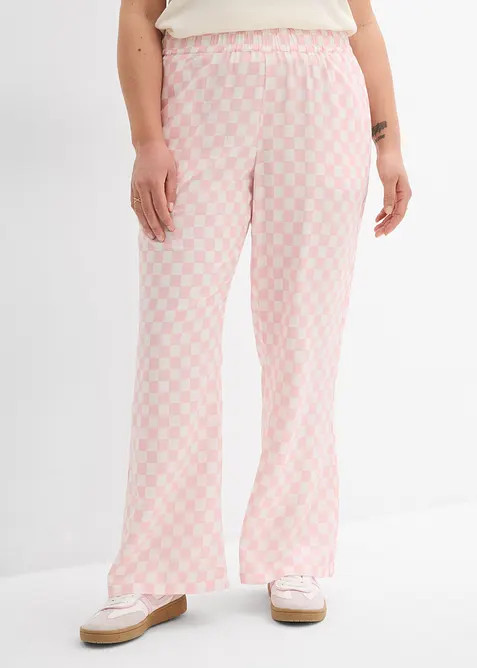 Pantalon ample à carreaux, en viscose fluide, bonprix