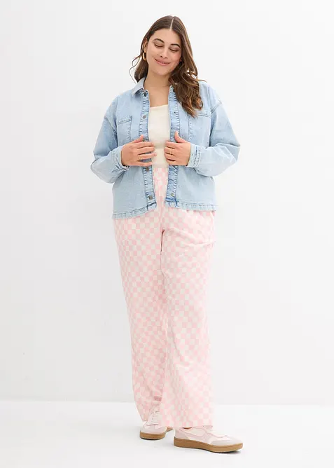 Pantalon ample à carreaux, en viscose fluide, bonprix