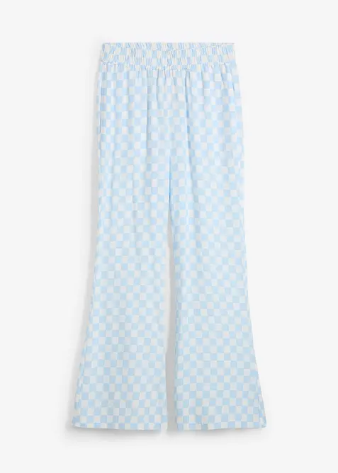 Karierte Marlenehose aus flie&szlig;ender Viskose, bonprix