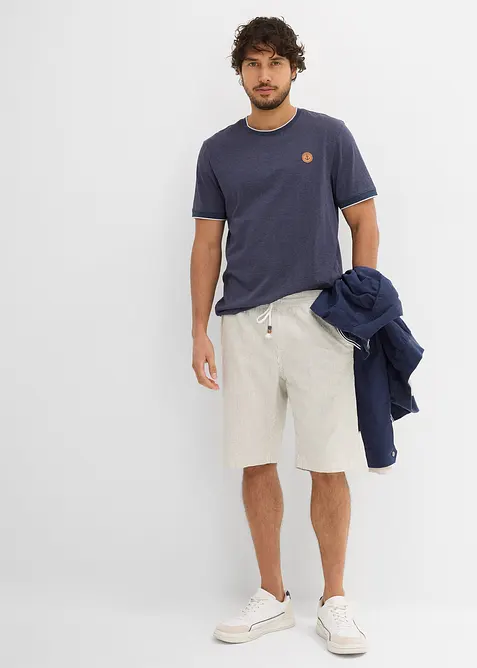 T-shirt aspect superposé avec écusson poitrine, bonprix